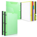 Wot I 2-Pack Telescoping 3 Ring Binder Notebooks - Customizable Cover, 5 Dividers & Pocket Folder In One Slim Organizer (60 Shee