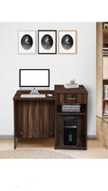 Hexagon Furnitures Office Table/Study Table In Dark Walnut Colour