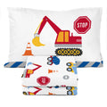 Sunny Side Up Construction Zone Twin Sheet Set - 3 Piece Kids Bedding Set Includes Pillow Cover - Super Soft Trucks Microfiber S