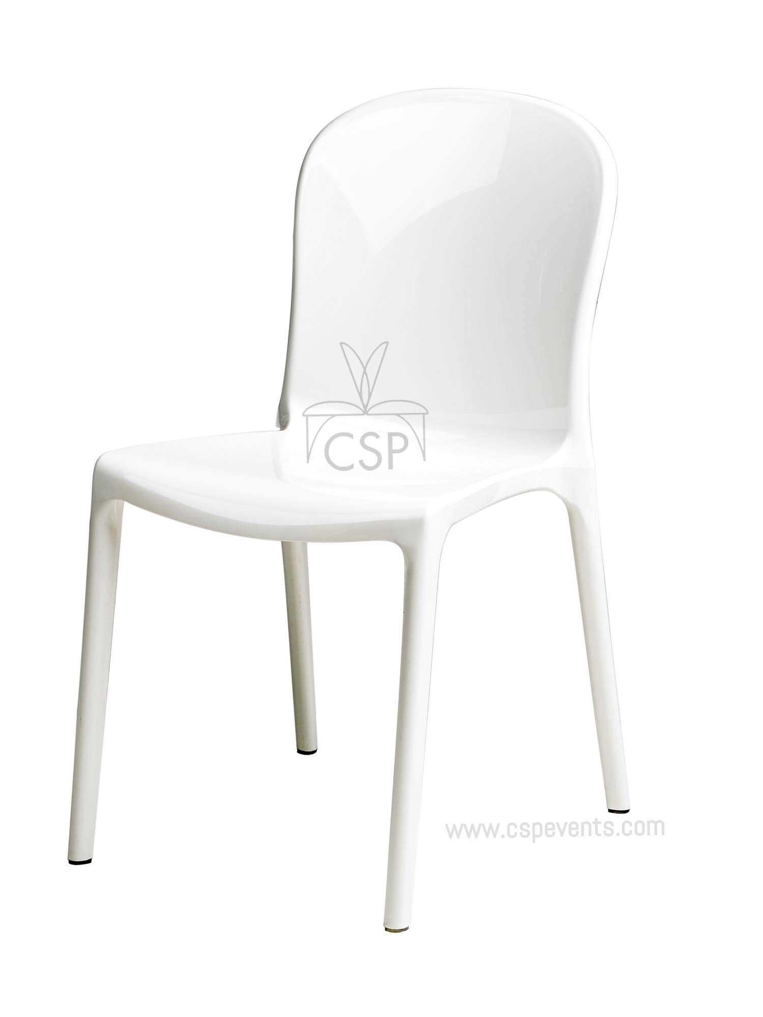 Commercial Seating Products Genoa Polycarbonate Stackable White Chair (Set Of 4)