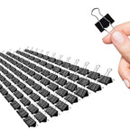 Small Binder Clips, 96 Pack, 3/4 Inch, Standard 19Mm, Black, Capacity 0.31 Inch, Fold Clamp, Binder Clips Small Size, Small Pape