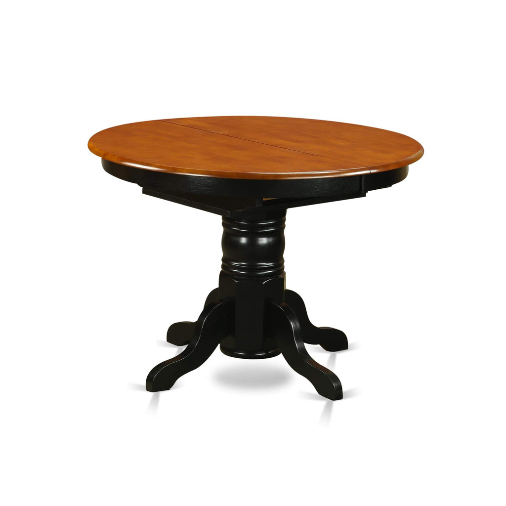 East West Furniture AVQU7-BCH-W 7 Piece Dining Table Set Consist of an Oval Dining Room Table with Butterfly Leaf and 6 Wood Seat Chairs, 42x60 Inch, Black & Cherry