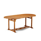 East West Furniture Bscm7Cana Beasley 7 Piece Outdoor Patio Dining Sets Consist Of An Oval Acacia Wood Table And 6 Folding Arm Chairs, 36X78 Inch