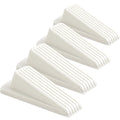 4 Pack Door Stoppers For Bottom Of Door, White 4.8X2.2X1.3In Door Stops, Rubber Door Stopper Wedge, Sturdy Stackable Door Stops