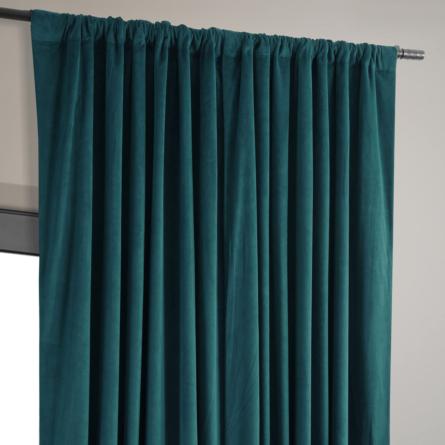 Hpd Half Price Drapes Signature Velvet Thermal Blackout Curtains For Living Room 84 Inch Long (1 Panel) Rod Pocket Insulated Blackout Curtains For Bedroom Window Curtains, 100W X 84L, Everglade Teal