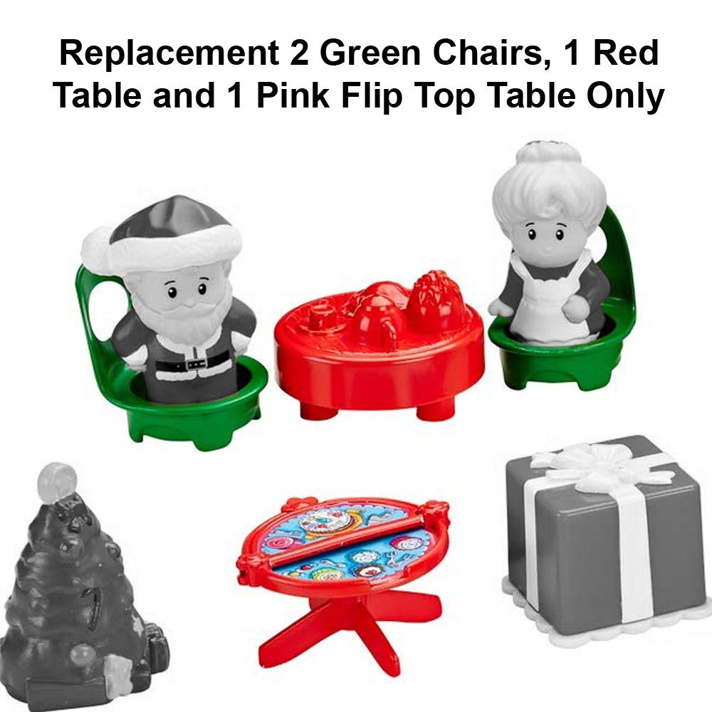 Replacement Parts For Fisher-Price Little People Advent Calendar - Dgf96 + Glk12 ~ Includes 2 Green Chairs, 1 Red Table And 1 Pi