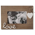 Simelecor 4x6 Love Picture Frame Wood Horizontal with Heart for Table Top and Wall Mounting-Distressed Wooden Photo Frame HD Gla