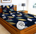 Fitted Cottonsingle Bedsheet (Elastic) With 1 Pillow Cover Single Gold 26 (RajatSingleA26_Bzr)