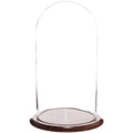 Plymor 9.75 x 20 Glass Display Dome Cloche (Walnut Base)