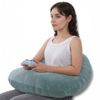 QUEEN ROSE Reading Pillow with Arm Rests, Velvet, Green