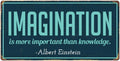 921HS Imagination Is More Important Than Knowledge 5''x10'' Aluminum Hanging Novelty Sign