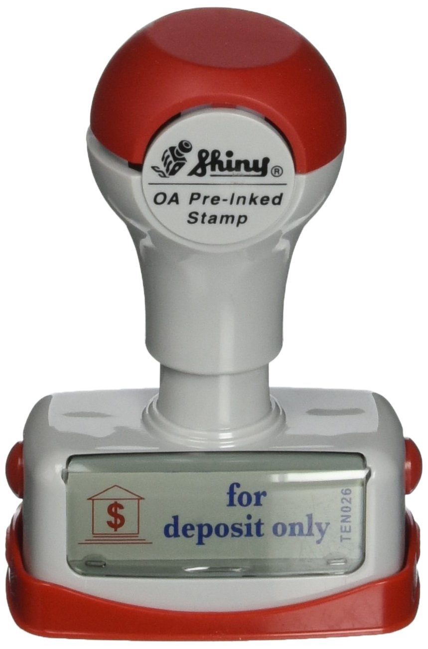 Shiny Title Stamp - 'For Deposit Only' , Two Color (Ten026)