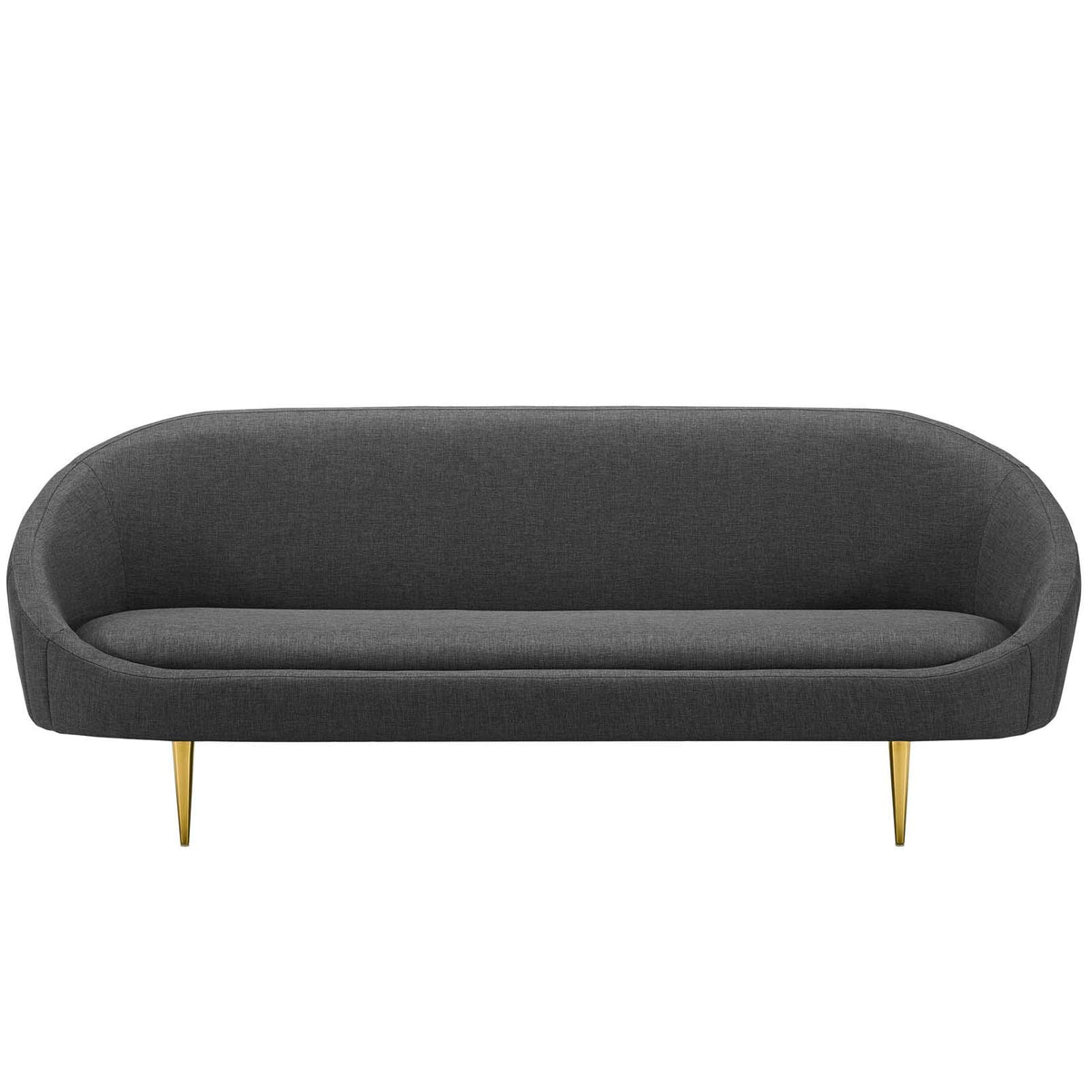 Modway Sublime Channel Tufted Curve Back Fabric Upholstered Sofa In Gray
