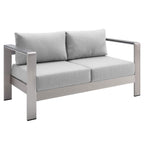 Modway Eei-4313-Slv-Gry-Set Patio Aluminum 3 Piece Set In Silver Gray