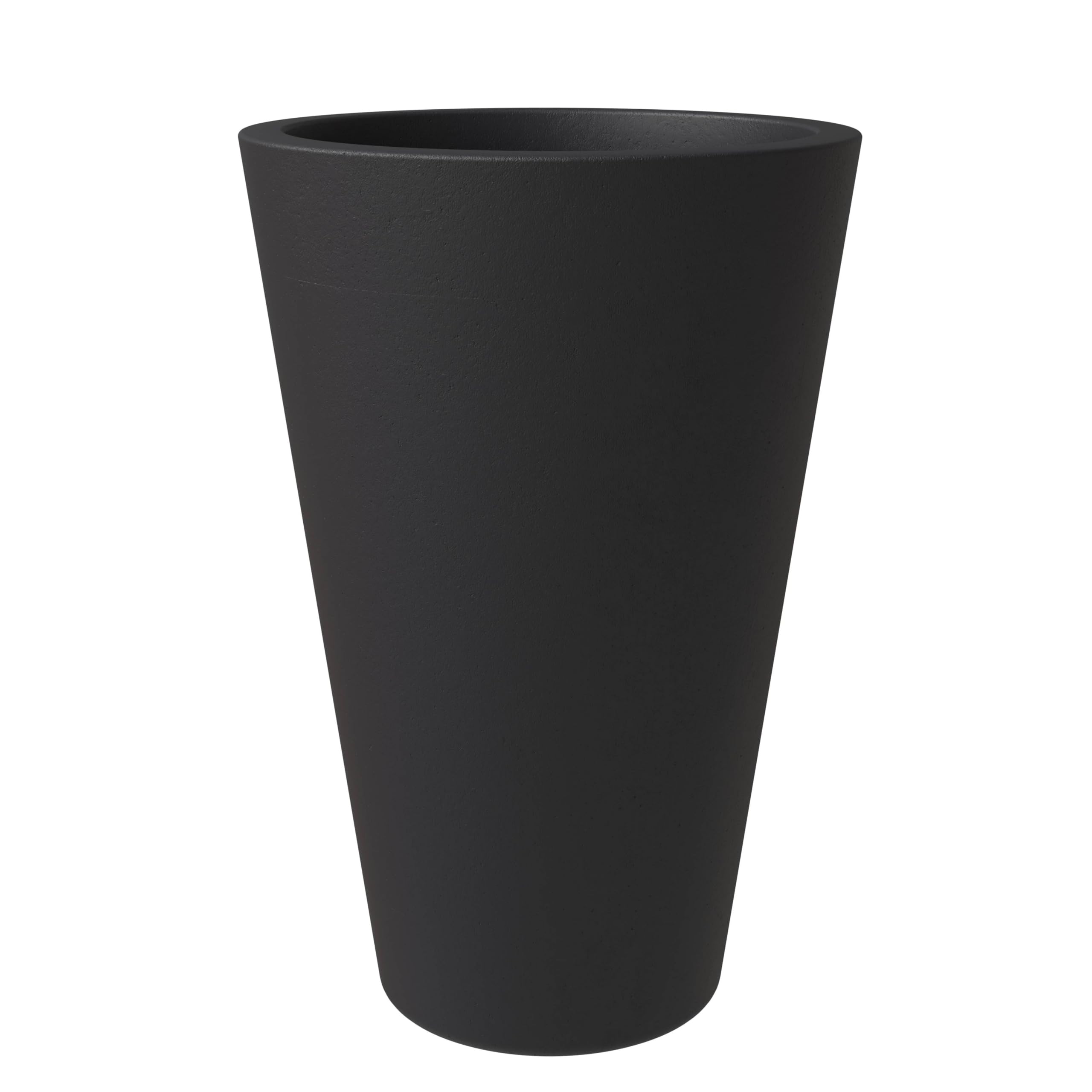Pebble Series Poly Stone Planter 23.6. Dia 31.5 High in Black
