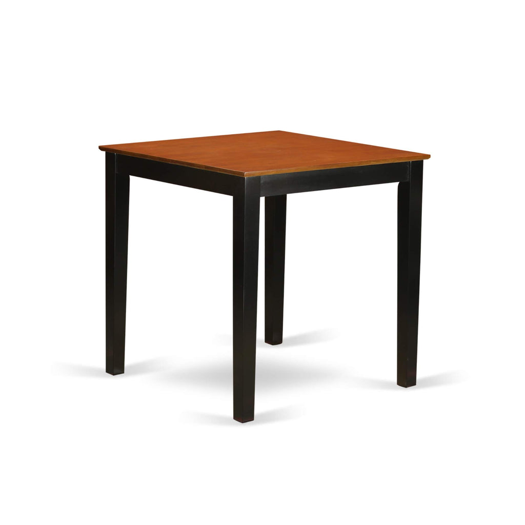 East West Furniture PBFA5-BLK-W 5 Piece Kitchen Counter Height Dining Table Set Includes a Square Pub Table and 4 Dining Room Chairs, 36x36 Inch, Black & Cherry