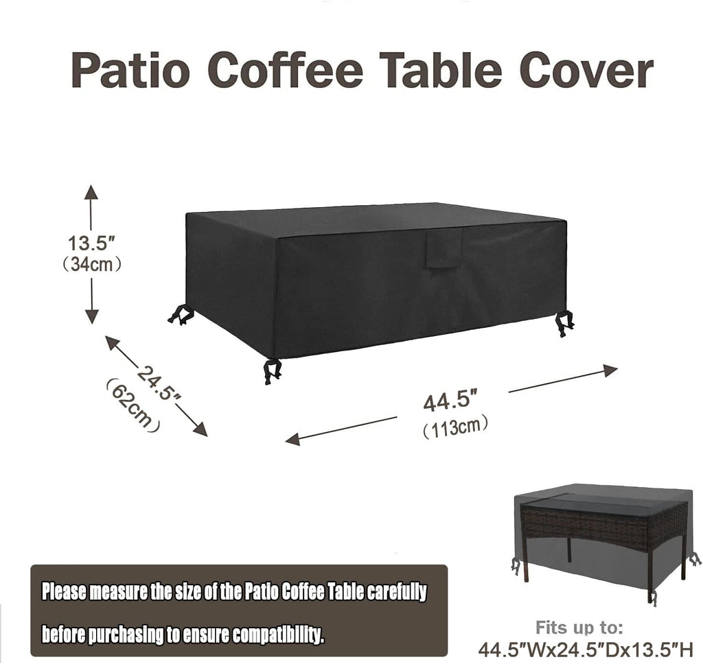 Siruiton Patio Furniture Cover Set ,Fit For 4 Pieces Patio Outdoor Rattan, Wicker Chair Conversation Furniture Sets,Heavy Duty Durable And Water Resistant Fabric (Black)