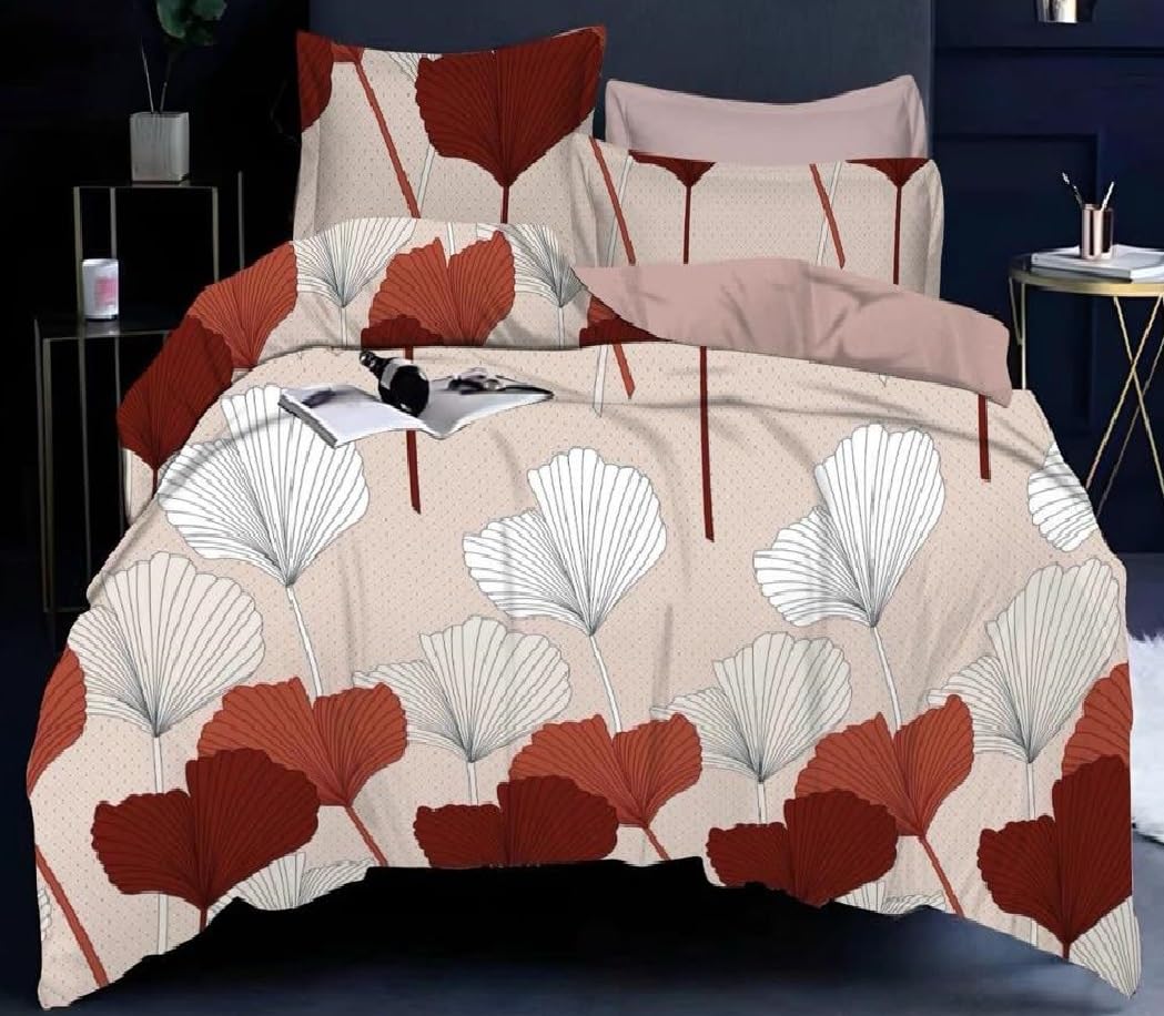 Laying Style Glace Cotton Ac Comforter Double Bed King Size With 1 Flat King Size Bedsheet90X100 Inch And 2 Pillow Covers (Pack