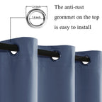 Jiuzhen Blackout Curtains With Tiebacks - Thermal Insulated, Light Blocking And Noise Reducing Grommet Curtain Drapes For Bedroom And Living Room, Set Of 2 Panels, 38 X 45 Inch Length, Dusty Blue