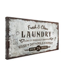 IPIC - Rustic Laundry Sign Wash Dry Fold Repeat, Canvas Print Wall Art for Family Laundry Room, Farmhouse Style Wall Decor For H
