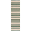 SAFAVIEH Courtyard Collection Runner Rug - 2'3'' x 12', Beige & Dark Green, Stripe Design, Non-Shedding & Easy Care, Indoor/Outd