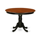 East West Furniture Hartland 3 Piece Kitchen Set Contains a Round Table with Pedestal and 2 Dining Room Chairs, 42x42 Inch, Black & Cherry