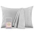 Mellanni Pillow Cases Standard Size Set Of 2 - Pillow Covers - Hotel Luxury Bedding Sheets & Pillowcases - Wrinkle, Fade, Stain Resistant (Set Of 2 Standard/Queen Size 20' X 30', Light Gray)