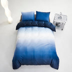 Karever Blue White Gradient Comforter Set Queen Blue Velvet Bedding Comforter Modern Plain White And Royal Blue Gradient Soft Qu