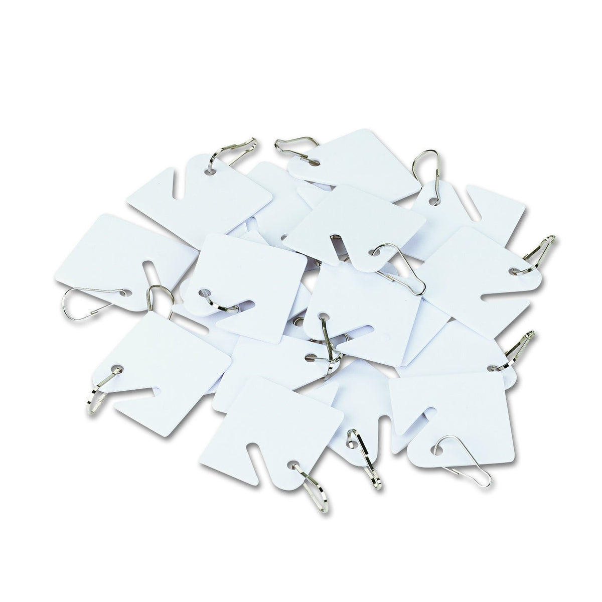 Securit 04983 Replacement Slotted Key Cabinet Tags, 1 5/8 X 1 1/2, White (Pack Of 20)