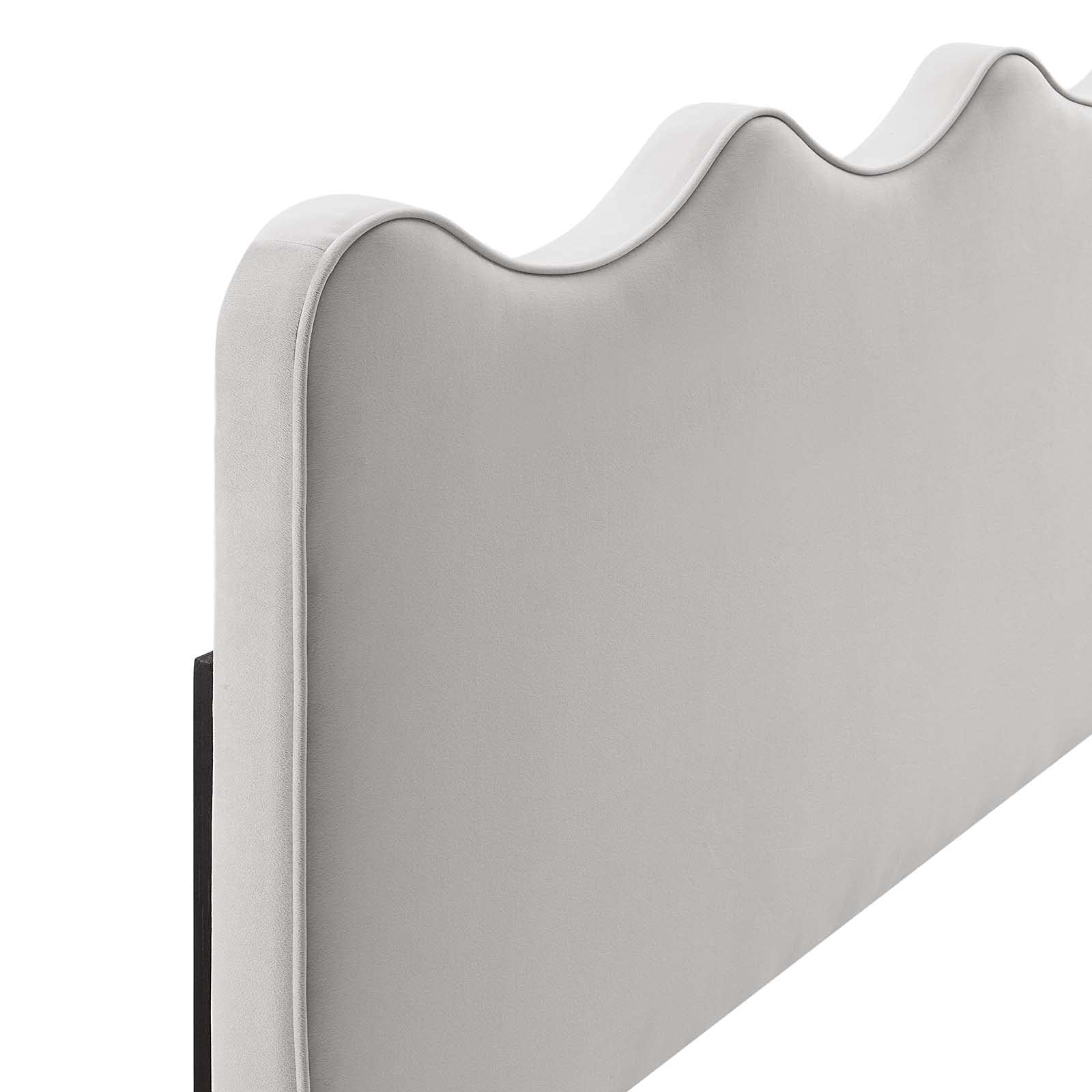 Modway Athena Performance Velvet Twin Headboard in Light Gray