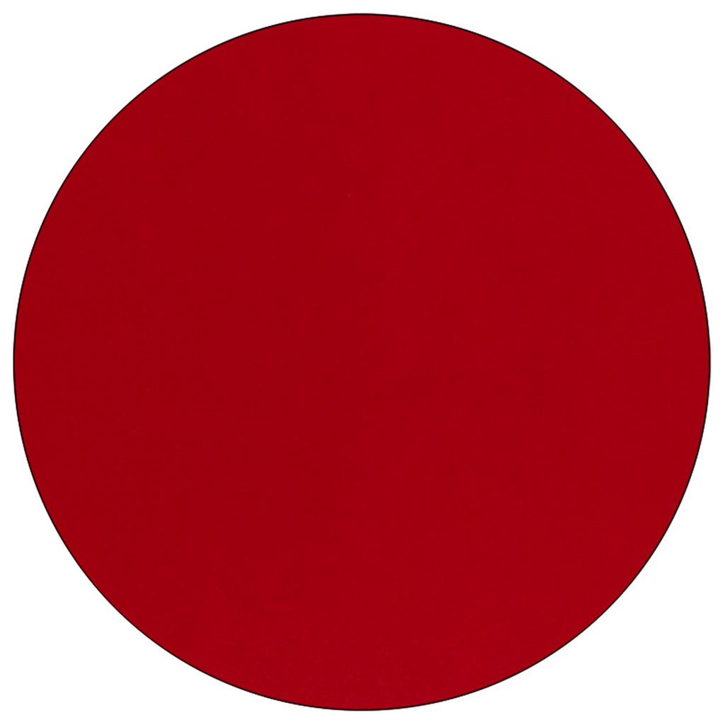 Flash Furniture Wren Mobile 60'' Round Red Thermal Laminate Activity Table - Height Adjustable Short Legs