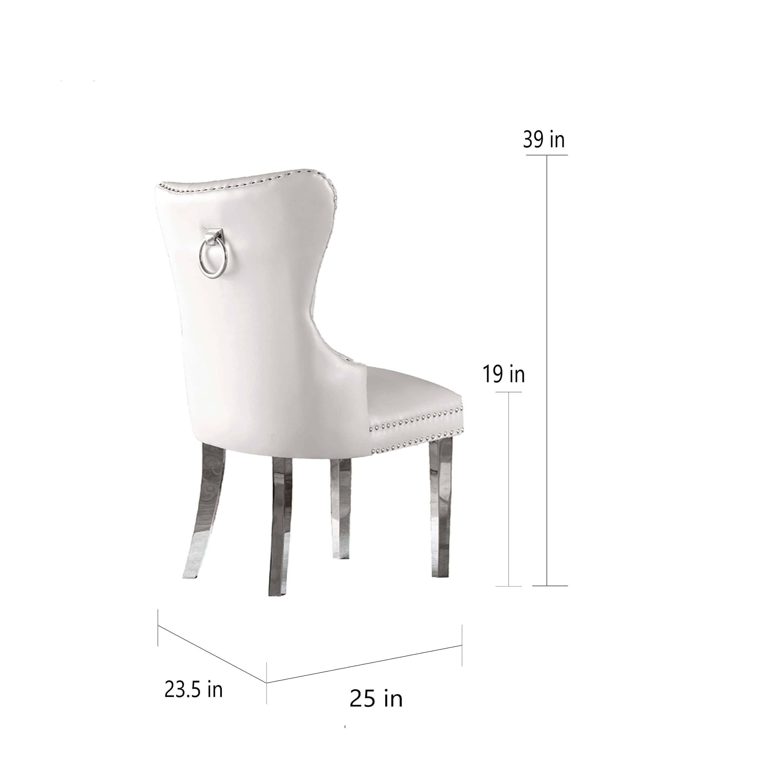 Best Quality Furniture Sc44-48 Side Chairs (Set Of 2), White