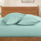Horbaunal 2 Pack Microfiber Pillowcases King Size Mint Green Bed Pillow Cases With Envelope Closure, 1800 Thread Count Soft & Sh