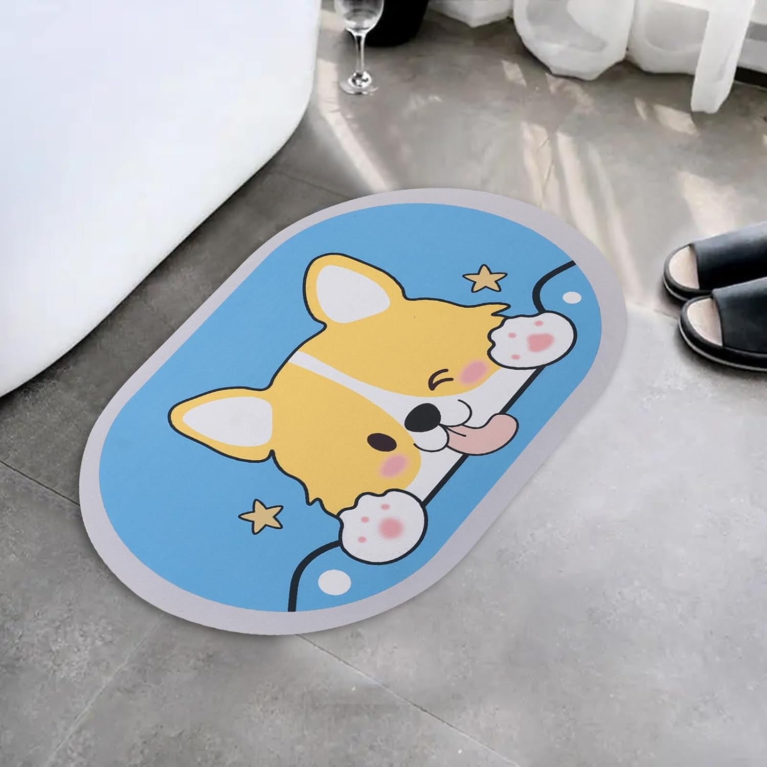 Kuber Industries PVC Anti Skid Bathroom Mat with Suction Cups and Foot Massager for Dead Skin Remover | Shower and Bathtub Floor