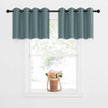 Nicetown Blackout Tiers Small Valance Curtains, Short Kitchen Curtain Room Darkening, Grommet Top Small Window Topper Treatment For Living Room/Bedroom/Basement(1 Panel, 52X18 Inches, Greyish Blue)