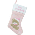 Northlight Babys 1st Embroidered Teddy Bear Christmas Stocking, 19, White/Pink