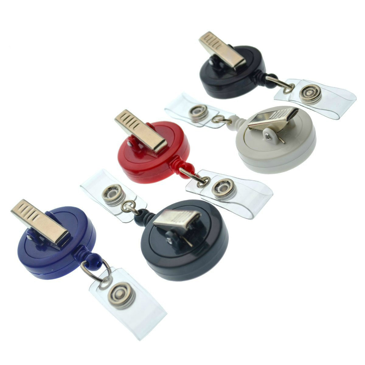 Specialist Id 15 Pack - Premium Retractable Id Badge Reels With Alligator Clip - Solid Color Blanks With Nylon Key Pull String F