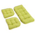 Blazing Needles Indoor/Outdoor Rounded Back Settee Cushion Set, Lime 3 Count