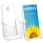 Xydstay Acrylic Brochure Holder 4X9 Inches Slant Back Design, Clear Display Stand, Plastic Table Stand Sign Holder,Pamphlet Hold