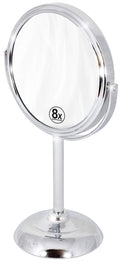 Deco Brothers Vanity Mirror with Stand 6-Inch Double Sided, 8X Magnification, Chrome