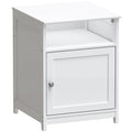 SHW End Table with Storage Drawer - Compact Side Table for Living Room, Bedroom, or Office, White