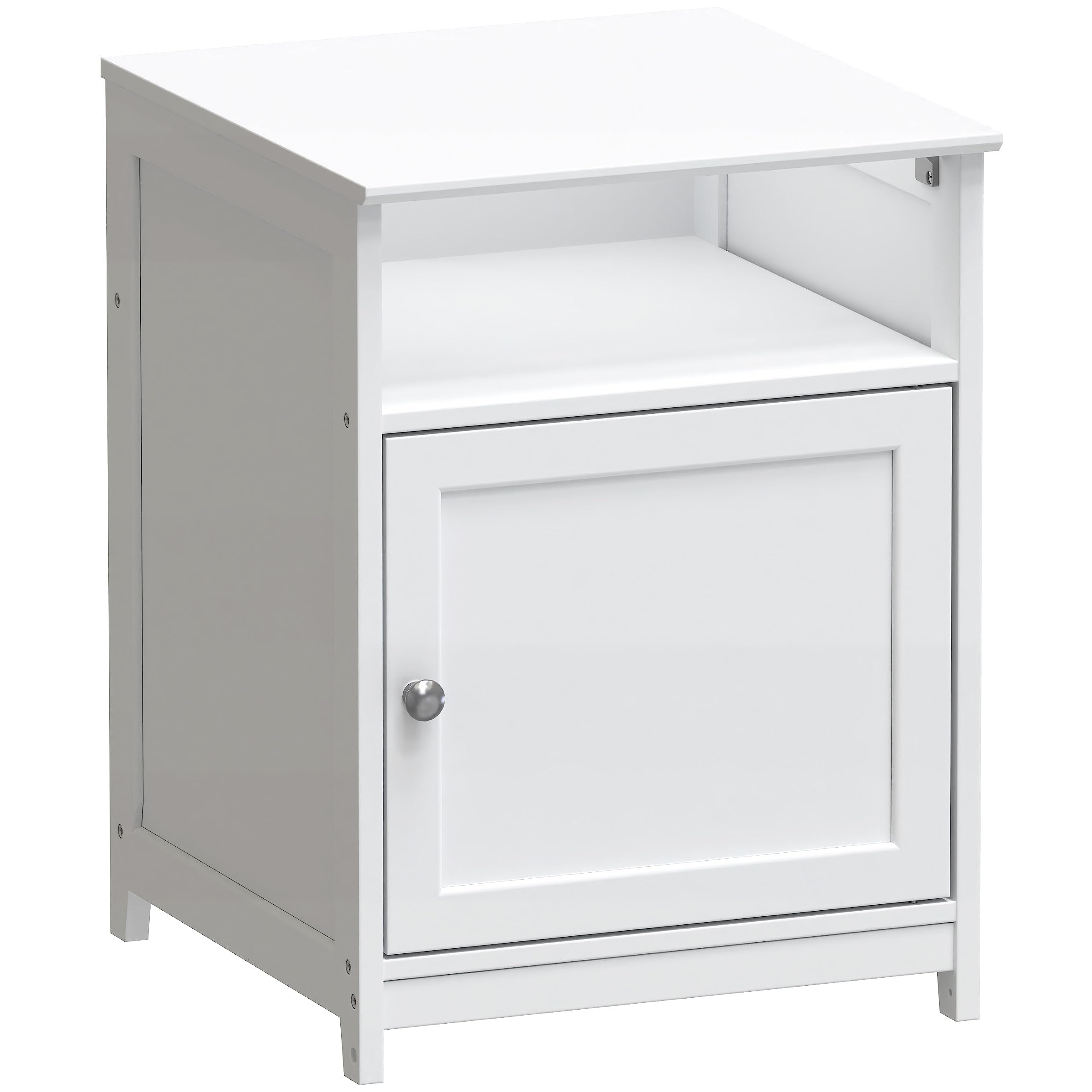 SHW End Table with Storage Drawer - Compact Side Table for Living Room, Bedroom, or Office, White