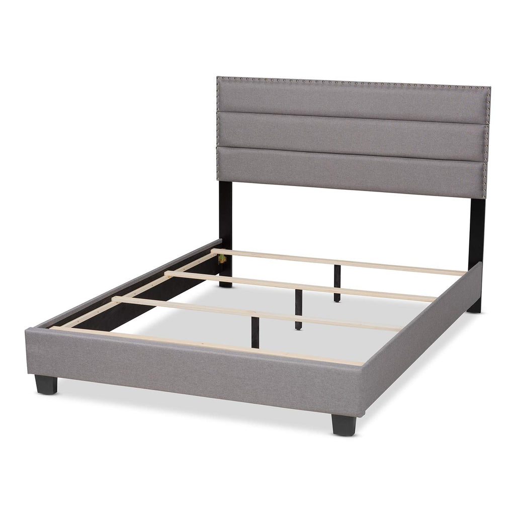 Baxton Studio Ansa Modern and Contemporary Grey Fabric Upholstered Full Size Bed