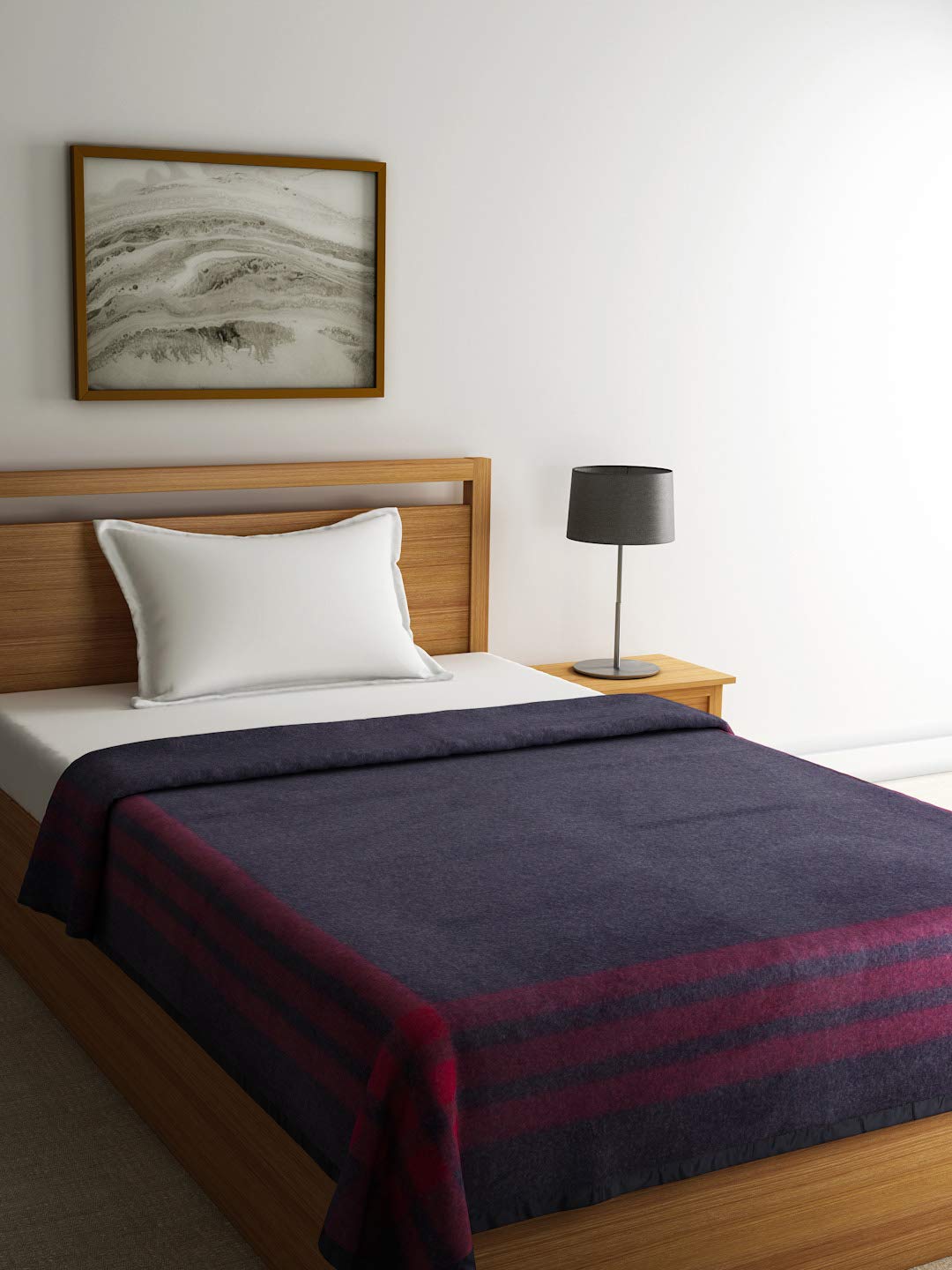 Raymond Home Wool & Wool Blend 210 TC Blanket (Standard_Red)