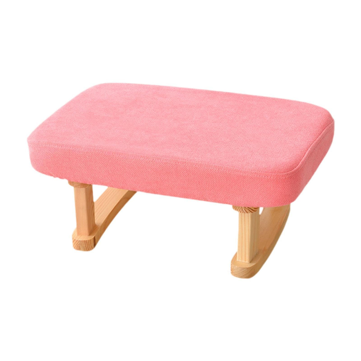 Zelphora Rectangle Step Stool Decorative Padded Footstool For Office Living Room Desk Pink
