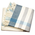 HomeRoots Cream/Blue Cotton/Acrylic Plush Multi Blue Plaid Throw Blanket with Tassels