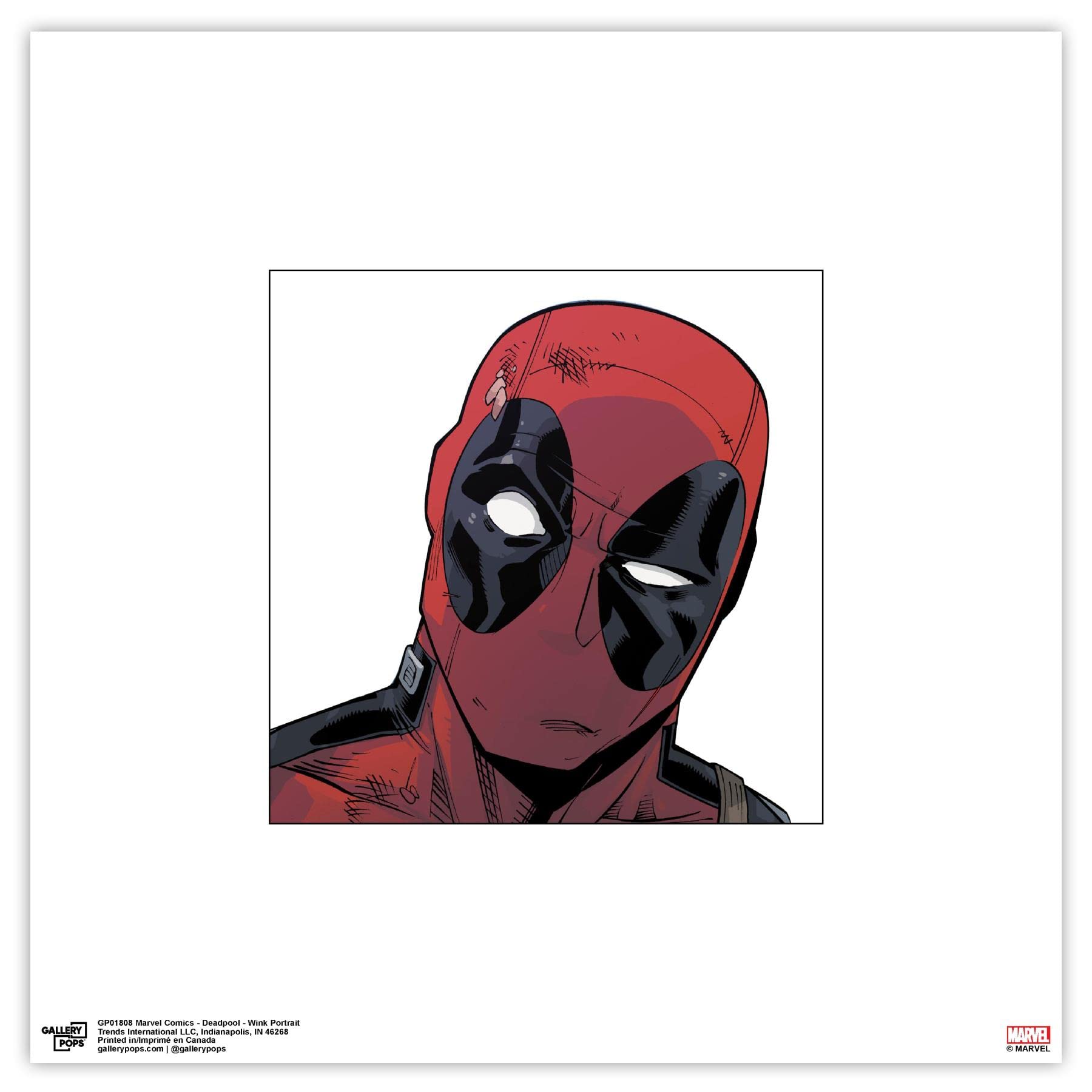 Trends International Gallery Pops Marvel Comics - Deadpool - Wink Portrait Wall Art, Unframed Version, 12 x 12