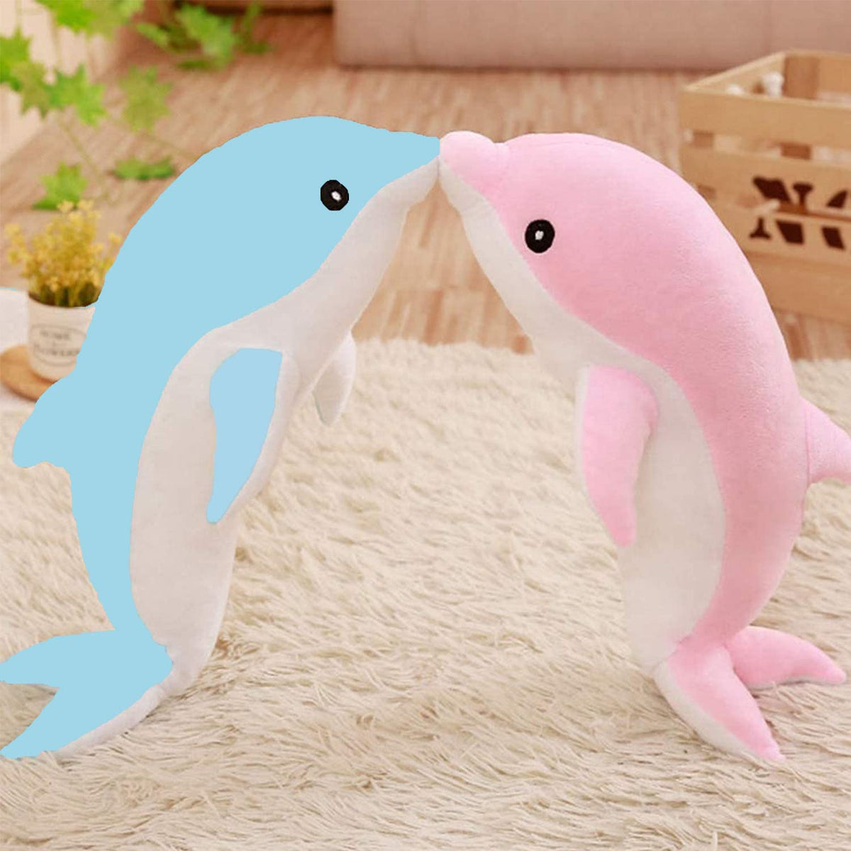Dolphin Stuffed Animals Plush Pillow Super Soft Sea Animal Plush Toys Dolls For Boys Girls Sleeping Cushion Gift (50Cm/19.68In,