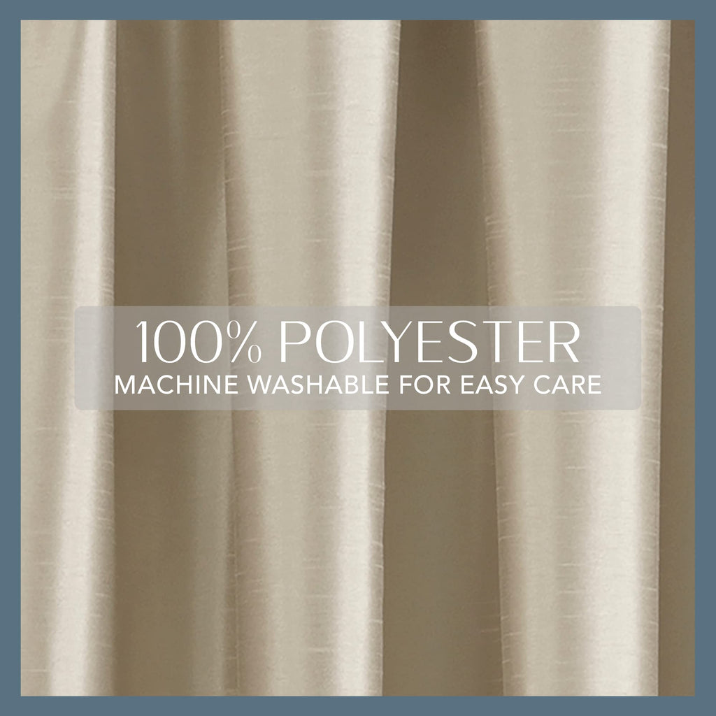 Elrene Home Fashions Colette Faux-Silk Blackout Window Curtain, 52 In X 108 In (1 Panel), Ivory