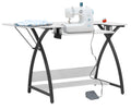 Comet Plus Hobby and Sewing Table with Side and Lower Shelf - Can Also Be Used as Computer Desk